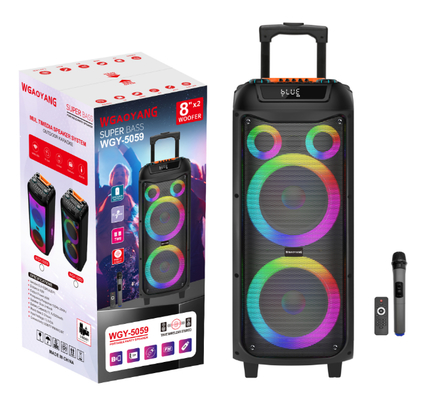 8 quot Woofer Portable Party Speaker with LED Lighting and Bluetooth Connectivity from Temeisheng